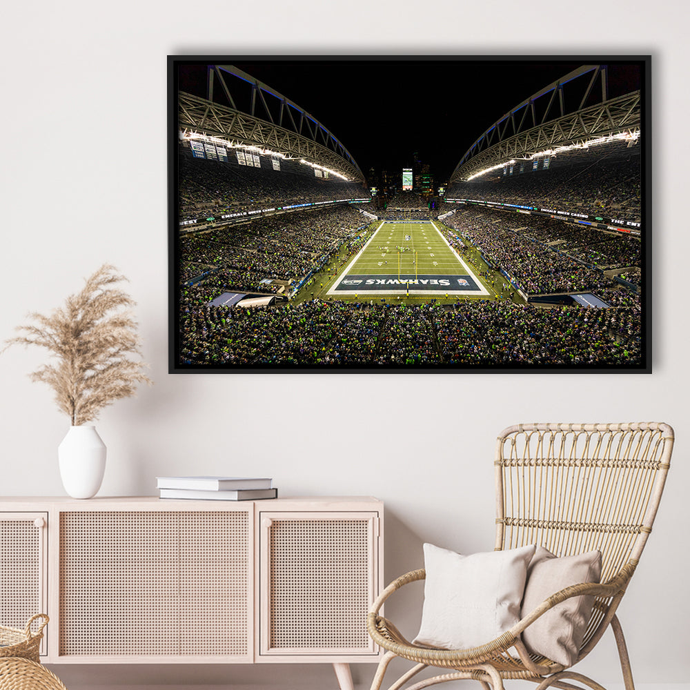 CenturyLink Field, Stadium Canvas, Sport Art, Framed Canvas Print Wall Art, Floating Frame
