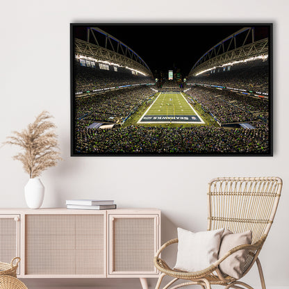 CenturyLink Field, Stadium Canvas, Sport Art, Framed Canvas Print Wall Art, Floating Frame