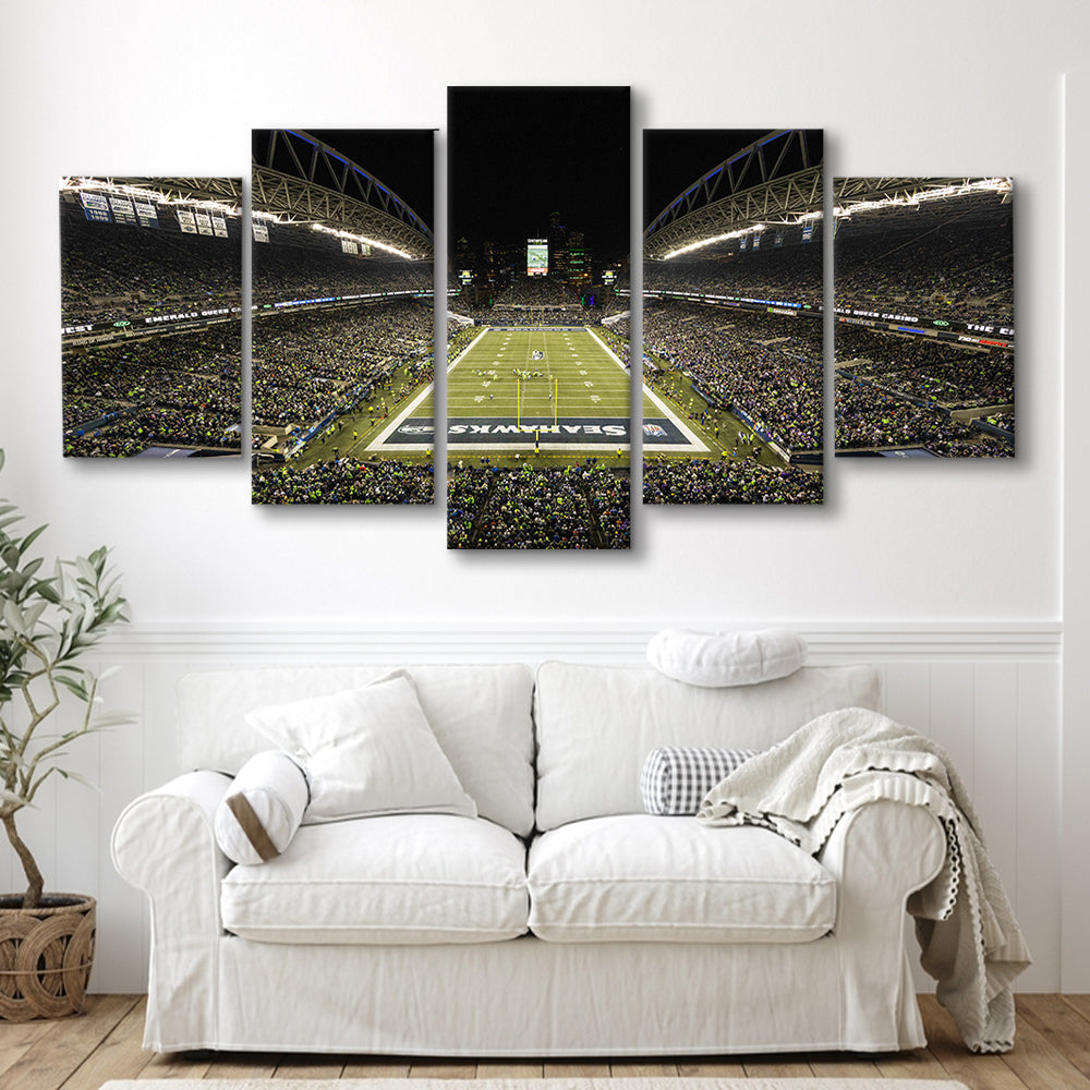 CenturyLink Field, Stadium Canvas, Sport Art, Gift for him, 5 Panel, Large Canvas, Canvas Print Wall Art