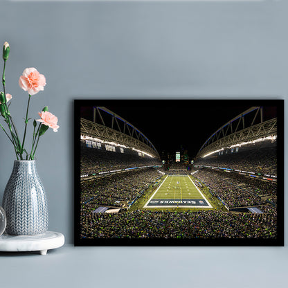 CenturyLink Field, Stadium Canvas, Sport Art, Gift for him, Framed Art Print Wall Decor, Picture Framed
