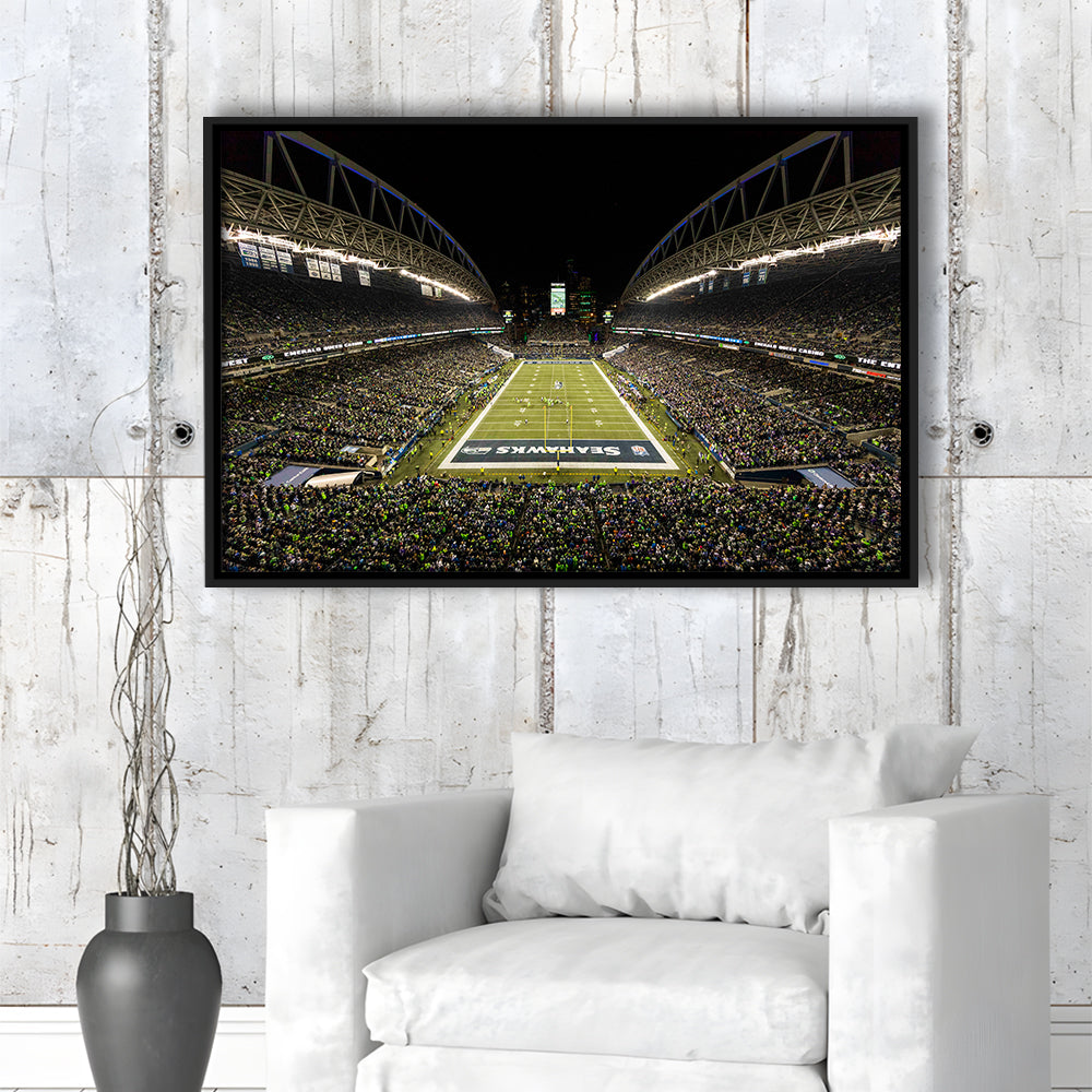 CenturyLink Field, Stadium Canvas, Sport Art, Framed Canvas Print Wall Art, Floating Frame