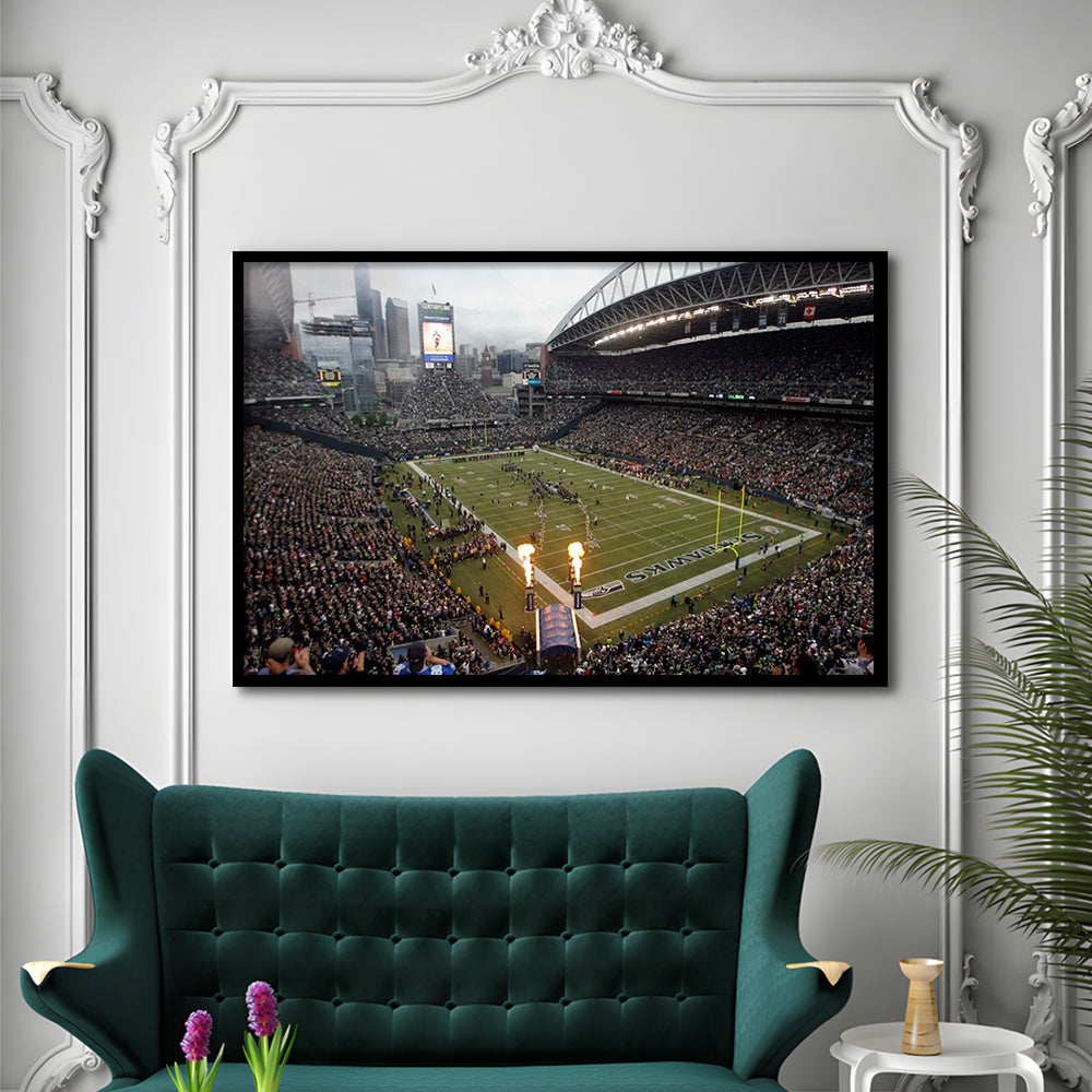 CenturyLink Stadium, Stadium Canvas, Sport Art, Gift for him, Framed Art Print Wall Decor, Picture Framed