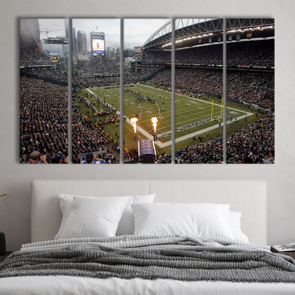 CenturyLink Stadium, Stadium Canvas, Sport Art, 5 Panel B, Extra Large Canvas, Canvas Print Wall Art