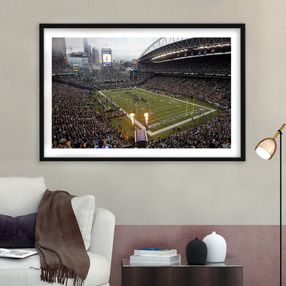 CenturyLink Stadium, Stadium Canvas, Sport Art, Gift for him, White Border Framed Art Print Wall Decor