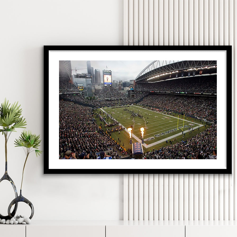 CenturyLink Stadium, Stadium Canvas, Sport Art, Gift for him, White Border Framed Art Print Wall Decor