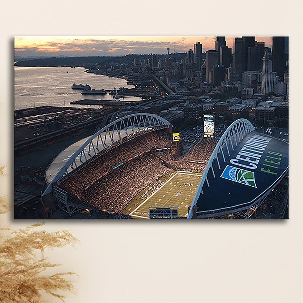 Centurylink Field in Seattle, Stadium Canvas, Sport Art, Gift for him, Man Cave Decor, Art Print, Canvas Print Wall Art