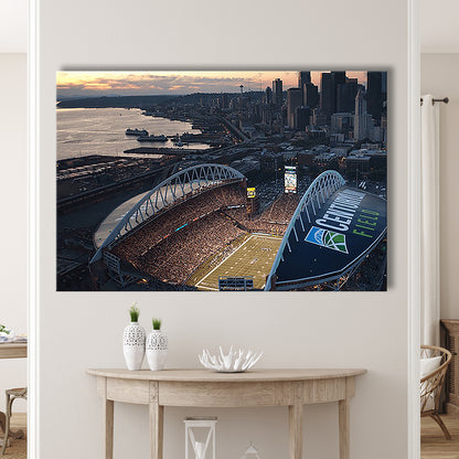 Centurylink Field in Seattle, Stadium Canvas, Sport Art, Gift for him, Man Cave Decor, Art Print, Canvas Print Wall Art
