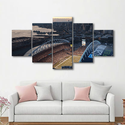Centurylink Field in Seattle, Stadium Canvas, Sport Art, Gift for him, 5 Panel, Large Canvas, Canvas Print Wall Art