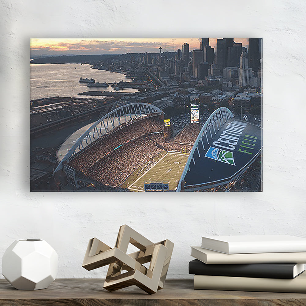 Centurylink Field in Seattle, Stadium Canvas, Sport Art, Gift for him, Man Cave Decor, Art Print, Canvas Print Wall Art