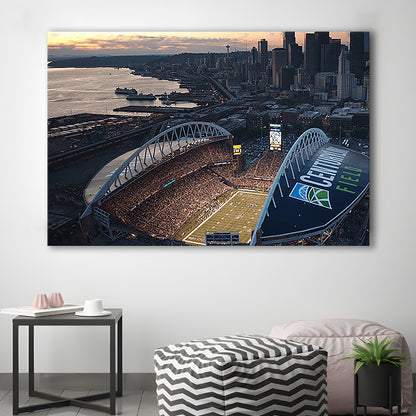 Centurylink Field in Seattle, Stadium Canvas, Sport Art, Gift for him, Man Cave Decor, Art Print, Canvas Print Wall Art