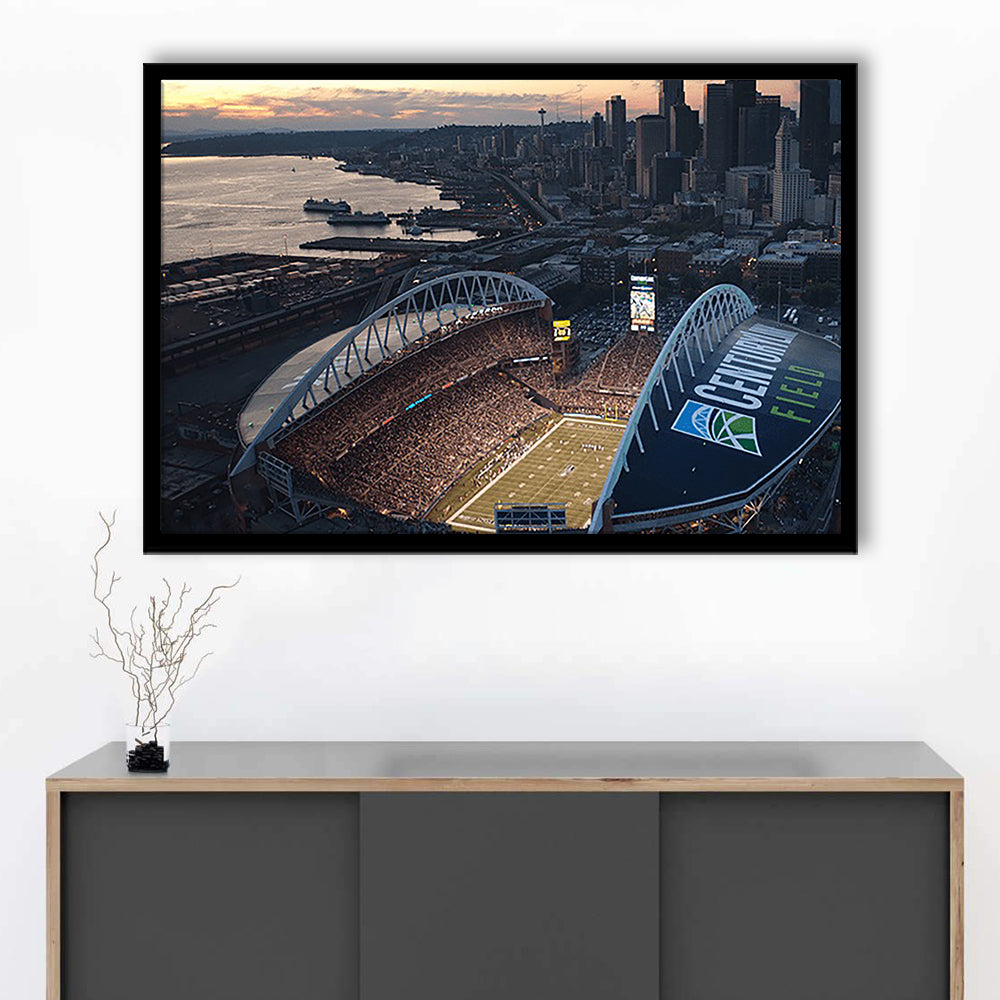 Centurylink Field in Seattle, Stadium Canvas, Sport Art, Gift for him, Framed Art Print Wall Decor, Picture Framed