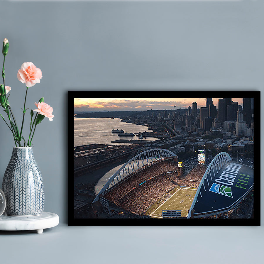 Centurylink Field in Seattle, Stadium Canvas, Sport Art, Gift for him, Framed Art Print Wall Decor, Picture Framed