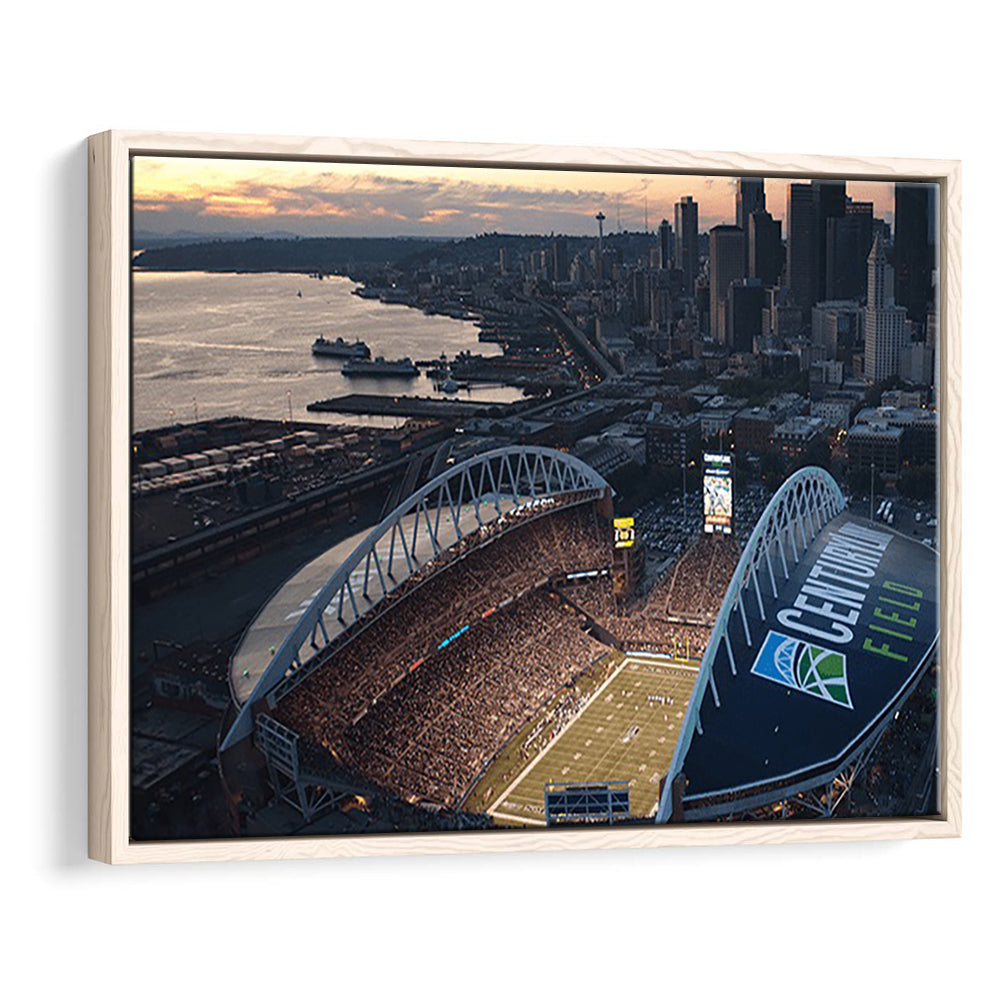 Centurylink Field in Seattle, Stadium Canvas, Sport Art, Framed Canvas Print Wall Art, Floating Frame