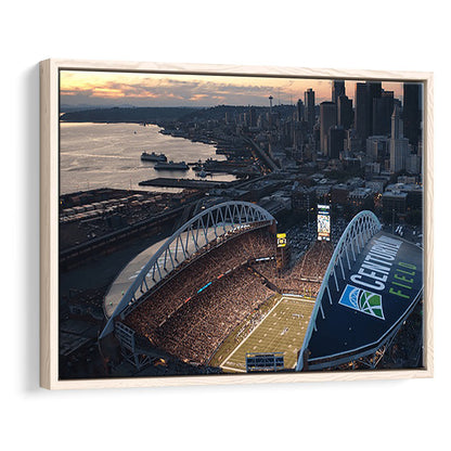 Centurylink Field in Seattle, Stadium Canvas, Sport Art, Framed Canvas Print Wall Art, Floating Frame