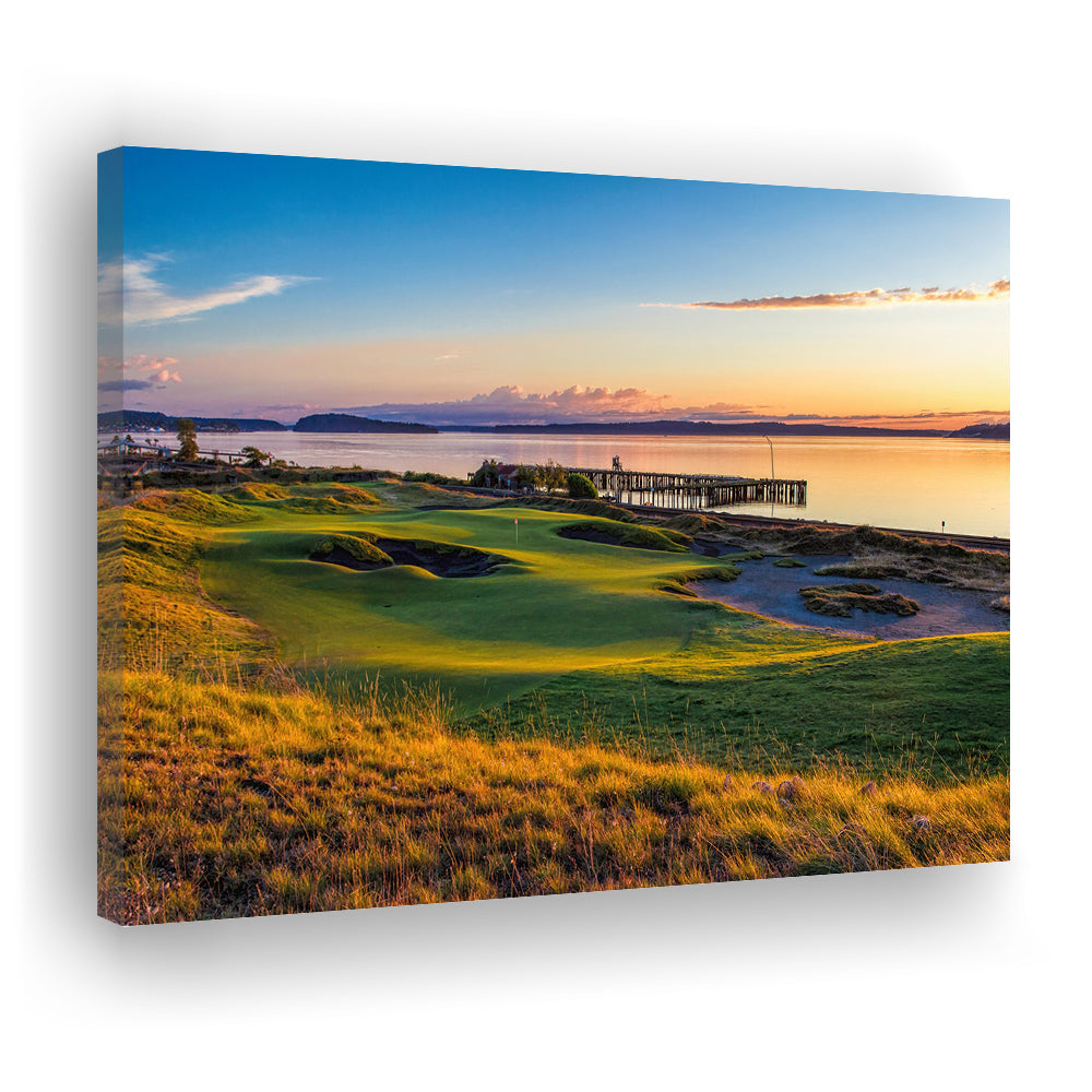 Chambers Bay Golf Course, Hole 17 Fine Art, Golf Art Print,Gifts Golf Lover