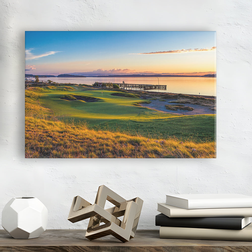 Chambers Bay Golf Course, Hole 17 Fine Art, Golf Art Print,Gifts Golf Lover