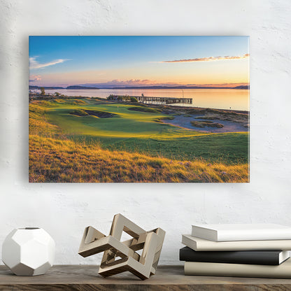 Chambers Bay Golf Course, Hole 17 Fine Art, Golf Art Print,Gifts Golf Lover