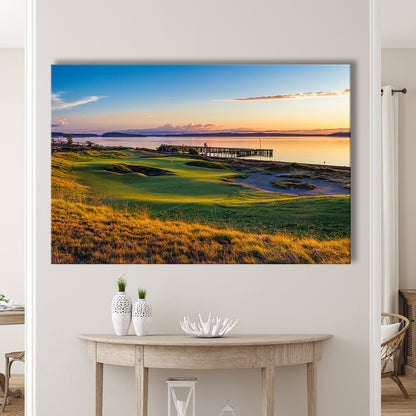 Chambers Bay Golf Course, Hole 17 Fine Art, Golf Art Print,Gifts Golf Lover