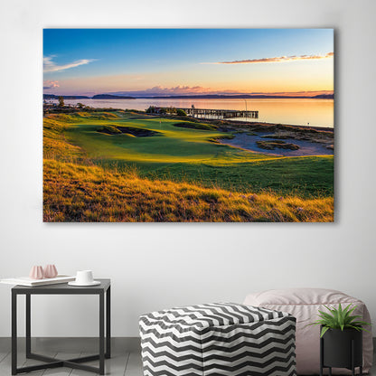 Chambers Bay Golf Course, Hole 17 Fine Art, Golf Art Print,Gifts Golf Lover