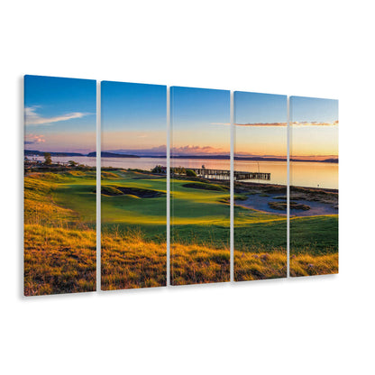 Chambers Bay Golf Course, Hole 17 Fine Art, Golf Art Print, Extra Large Canvas Print Wall Art