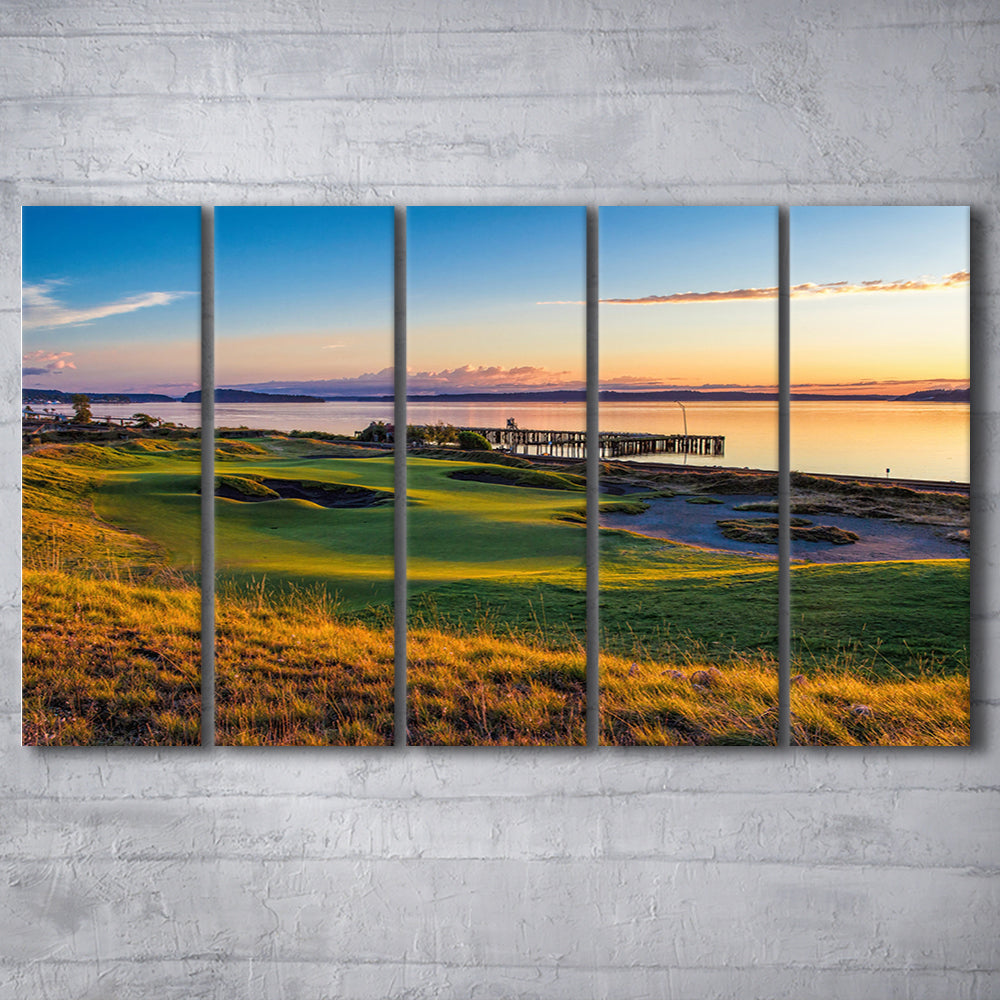 Chambers Bay Golf Course, Hole 17 Fine Art, Golf Art Print, Extra Large Canvas Print Wall Art