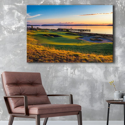Chambers Bay Golf Course, Hole 17 Fine Art, Golf Art Print,Gifts Golf Lover