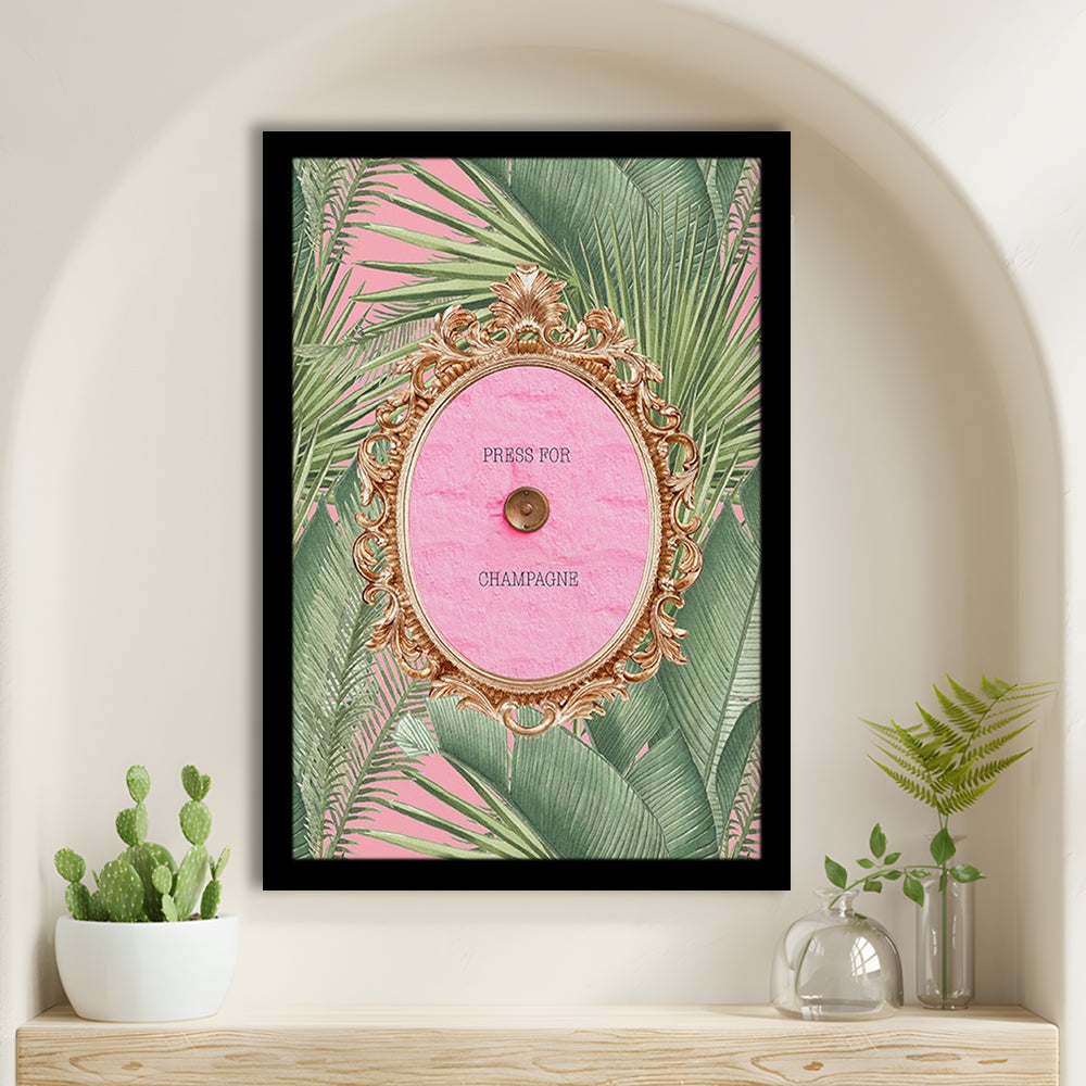 Champagne Wall Art Print, Altered Art, Framed Picture Print,, Framed Art Prints Wall Decor