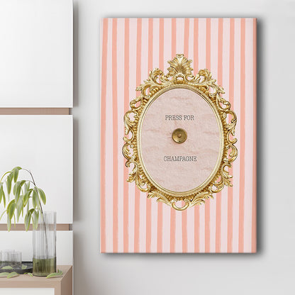 Champagne Wall Art Print, Pink Striped, Canvas Art Print Decor, Painting Art, Canvas Prints Wall Art
