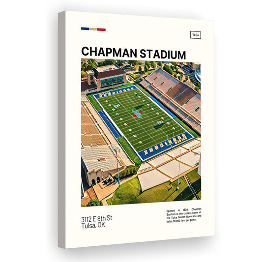 Chapman Stadium Print, Tulsa Golden Hurricane Stadium Canvas Art, Fan Gifts, Sport Art, Canvas Print Wall Art