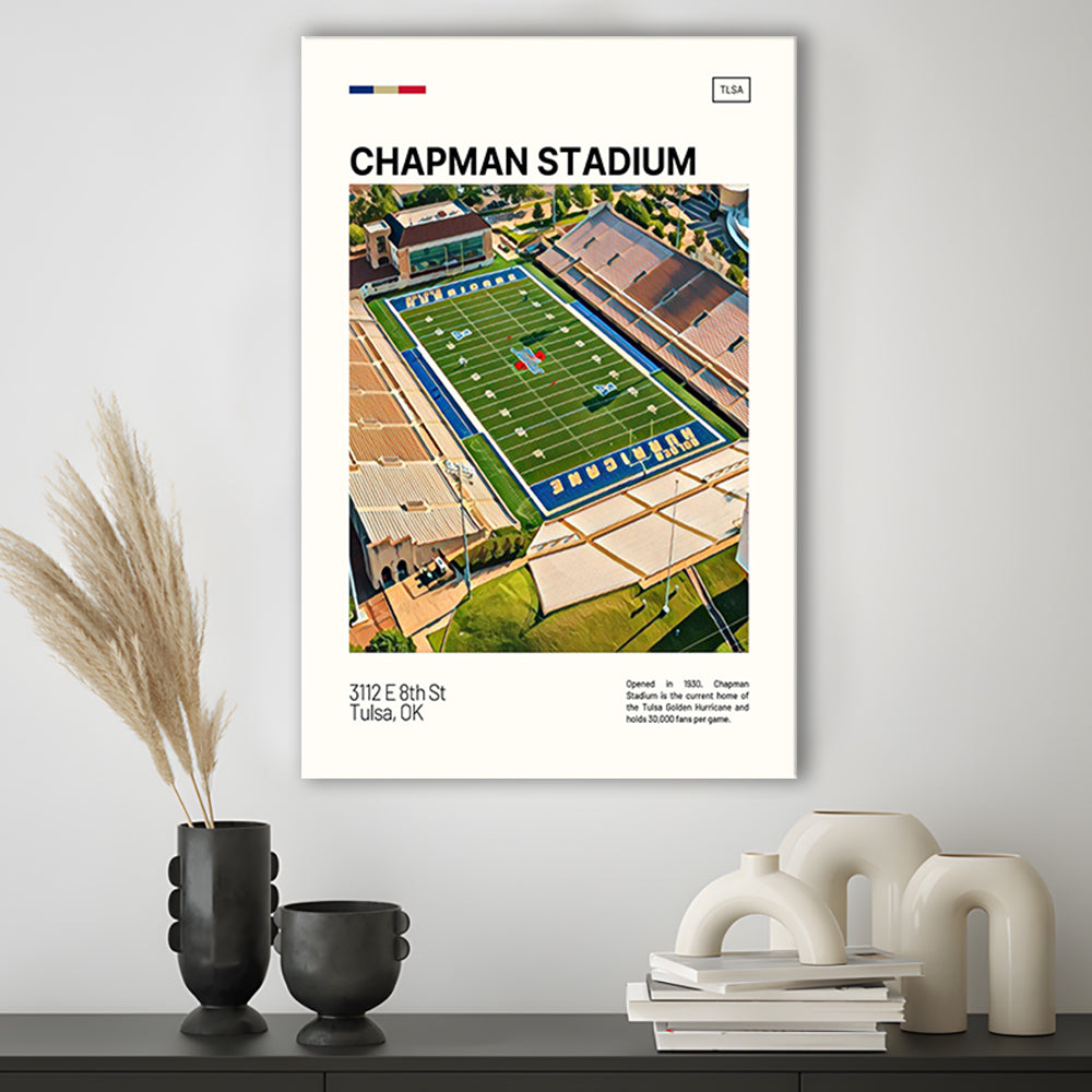 Chapman Stadium Print, Tulsa Golden Hurricane Stadium Canvas Art, Fan Gifts, Sport Art, Canvas Print Wall Art
