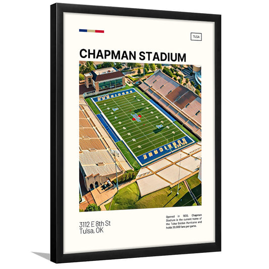 Chapman Stadium Print, Tulsa Golden Hurricane Stadium Art, Gifts for him, Sport Art, Framed Art Print Wall Decor