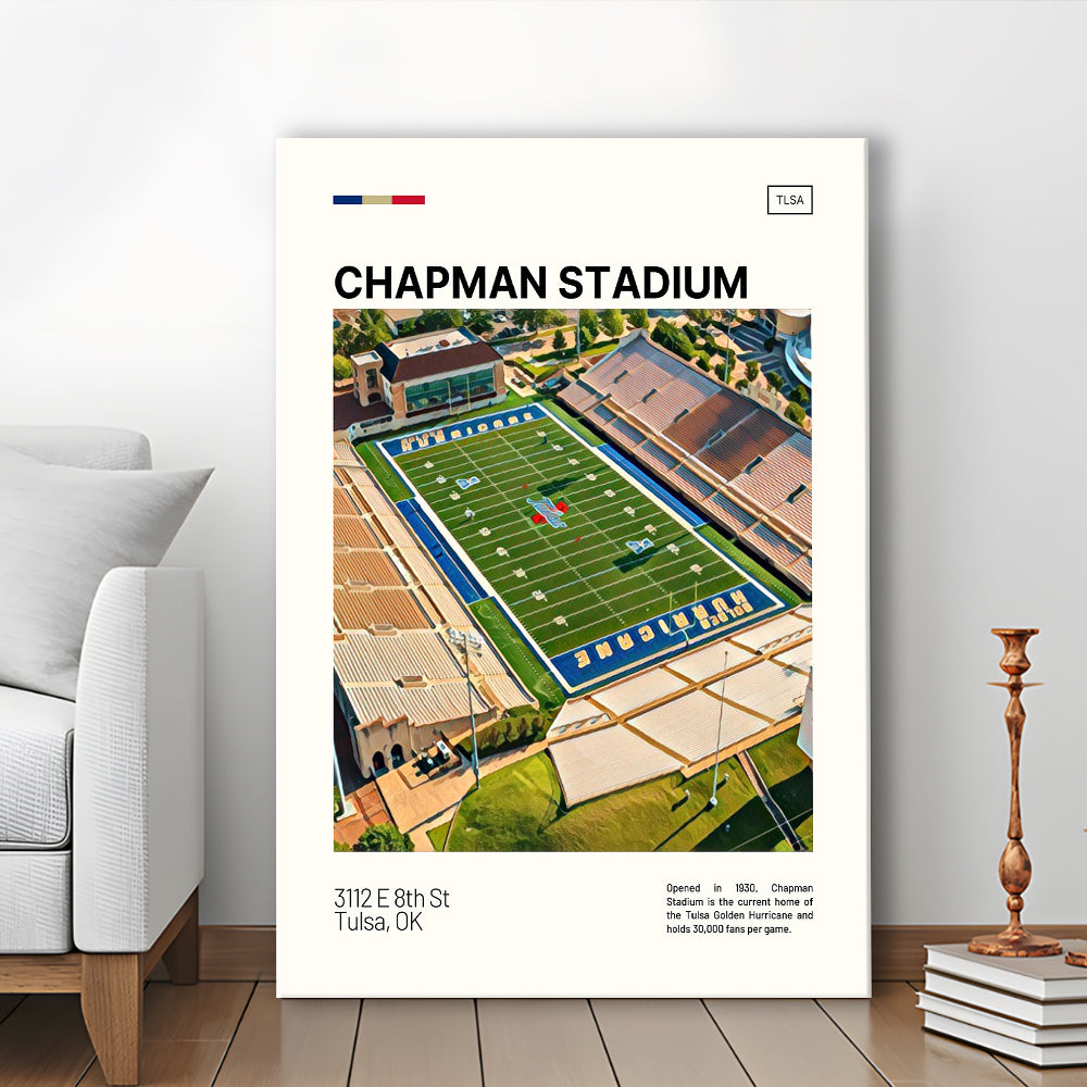 Chapman Stadium Print, Tulsa Golden Hurricane Stadium Canvas Art, Fan Gifts, Sport Art, Canvas Print Wall Art
