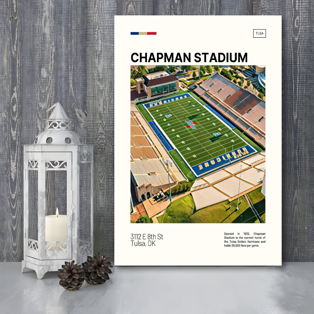 Chapman Stadium Print, Tulsa Golden Hurricane Stadium Canvas Art, Fan Gifts, Sport Art, Canvas Print Wall Art
