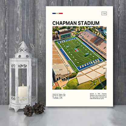 Chapman Stadium Print, Tulsa Golden Hurricane Stadium Canvas Art, Fan Gifts, Sport Art, Canvas Print Wall Art