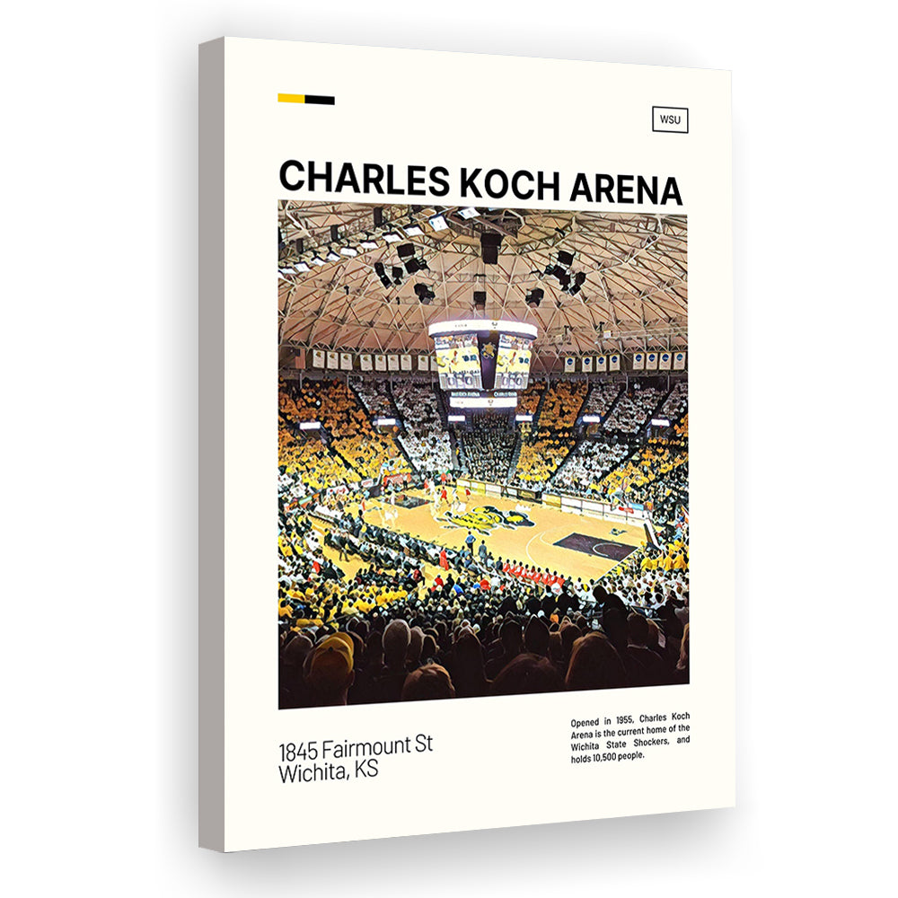 Charles Koch Arena Print, Wichita State Shockers Basketball Stadium Canvas Art, Fan Gifts, Sport Art, Canvas Print Wall Art
