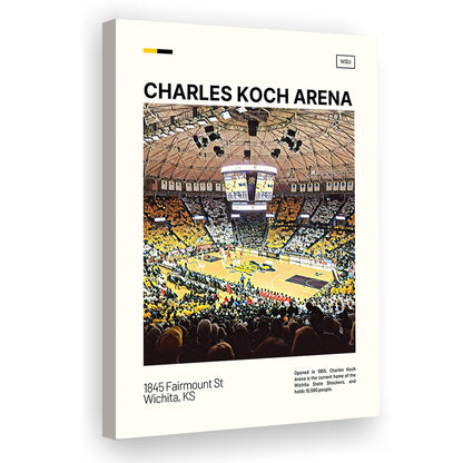Charles Koch Arena Print, Wichita State Shockers Basketball Stadium Canvas Art, Fan Gifts, Sport Art, Canvas Print Wall Art