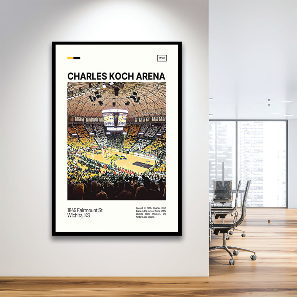 Charles Koch Arena Print, Wichita State Shockers Stadium Art, Gifts for him, Sport Art, Framed Art Print Wall Decor