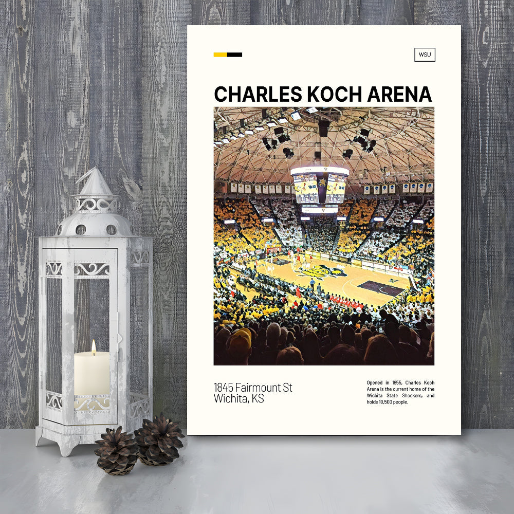 Charles Koch Arena Print, Wichita State Shockers Basketball Stadium Canvas Art, Fan Gifts, Sport Art, Canvas Print Wall Art