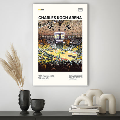 Charles Koch Arena Print, Wichita State Shockers Basketball Stadium Canvas Art, Fan Gifts, Sport Art, Canvas Print Wall Art