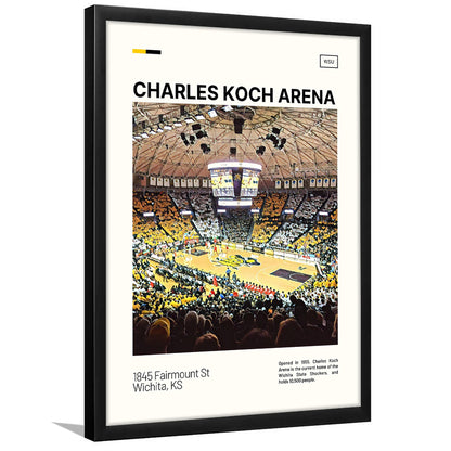 Charles Koch Arena Print, Wichita State Shockers Stadium Art, Gifts for him, Sport Art, Framed Art Print Wall Decor