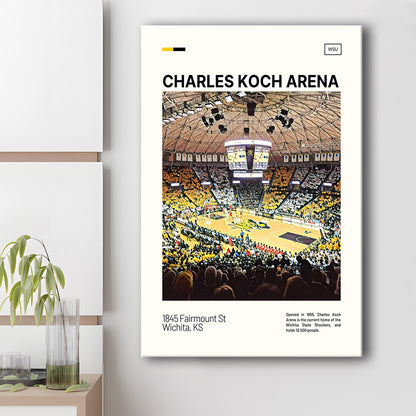 Charles Koch Arena Print, Wichita State Shockers Basketball Stadium Canvas Art, Fan Gifts, Sport Art, Canvas Print Wall Art