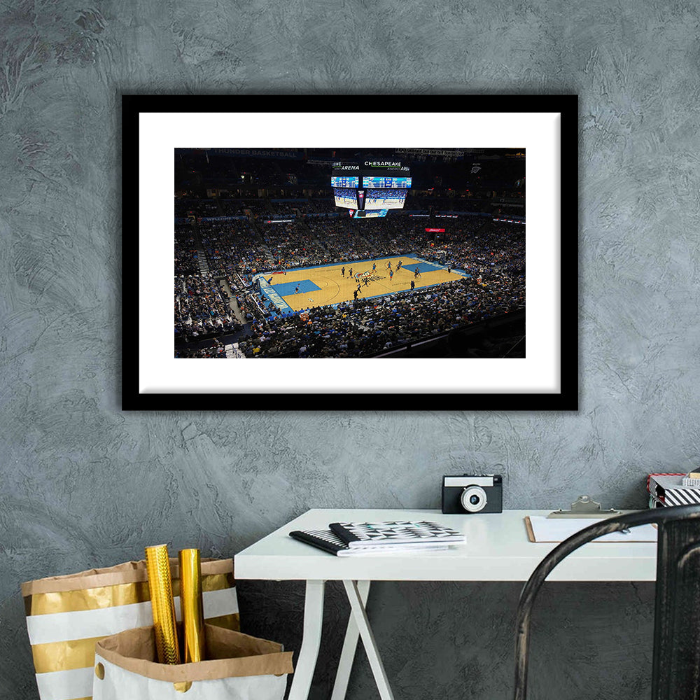 Charlotte Court, Stadium Canvas, Sport Art, Gift for him, White Border Framed Art Print Wall Decor