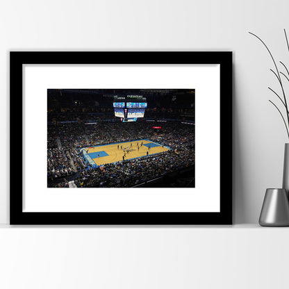 Charlotte Court, Stadium Canvas, Sport Art, Gift for him, White Border Framed Art Print Wall Decor