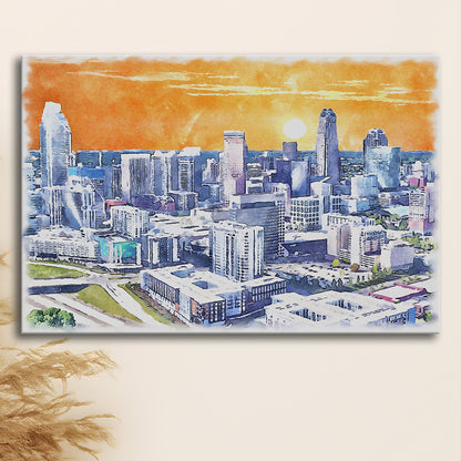 Charlotte Watercolor, Charlotte North Carolina, Sport Art, Gifts for him, Canvas Print Wall Art