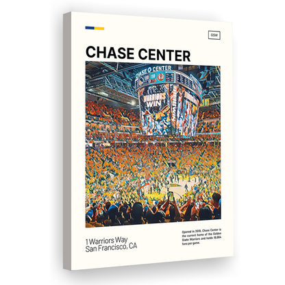 Chase Center Print, Golden State Warriors Stadium Canvas Art, Fan Gifts, Sport Art, Canvas Print Wall Art