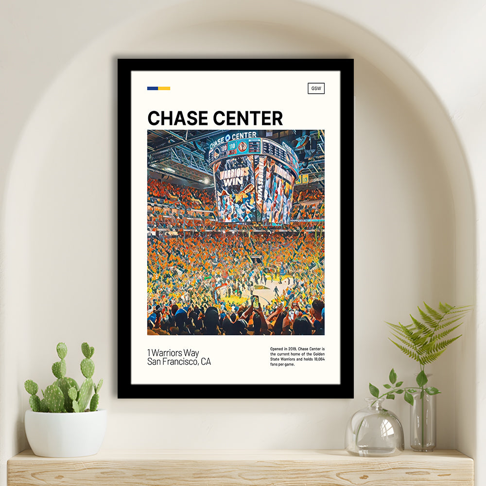 Chase Center Print, Golden State Warriors Stadium Art, Gifts for him, Sport Art, Framed Art Print Wall Decor
