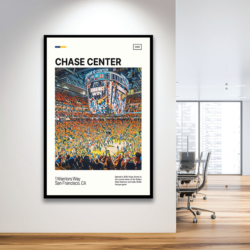 Chase Center Print, Golden State Warriors Stadium Art, Gifts for him, Sport Art, Framed Art Print Wall Decor