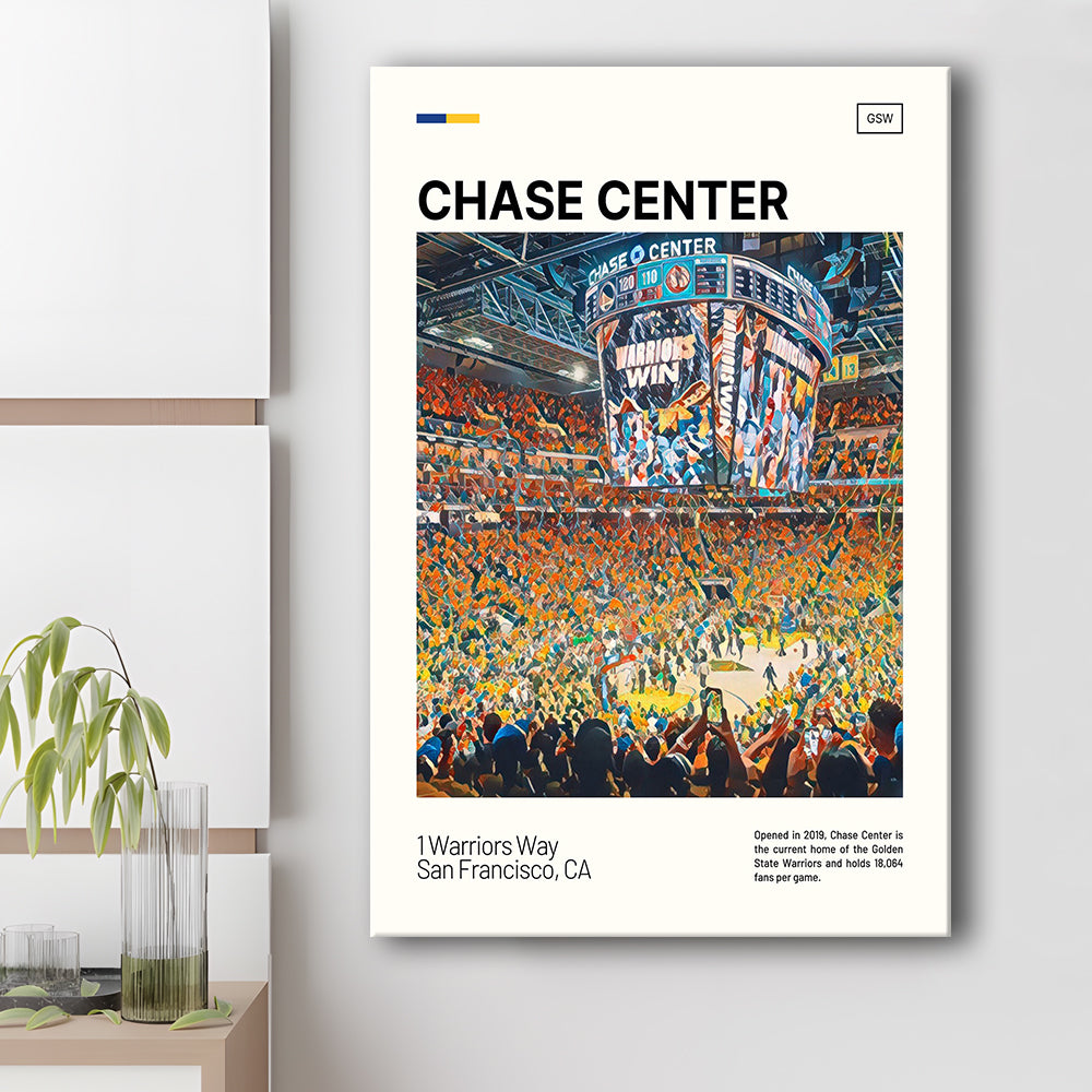 Chase Center Print, Golden State Warriors Stadium Canvas Art, Fan Gifts, Sport Art, Canvas Print Wall Art