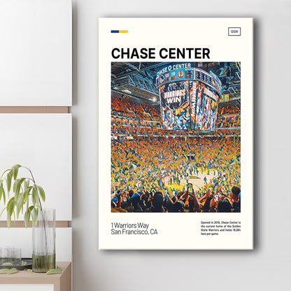 Chase Center Print, Golden State Warriors Stadium Canvas Art, Fan Gifts, Sport Art, Canvas Print Wall Art
