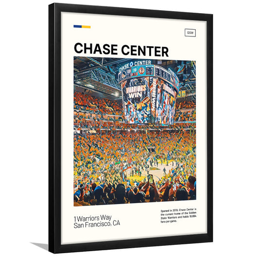 Chase Center Print, Golden State Warriors Stadium Art, Gifts for him, Sport Art, Framed Art Print Wall Decor